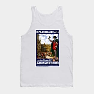 Vintage Travel Poster Belgium Brussels Tank Top